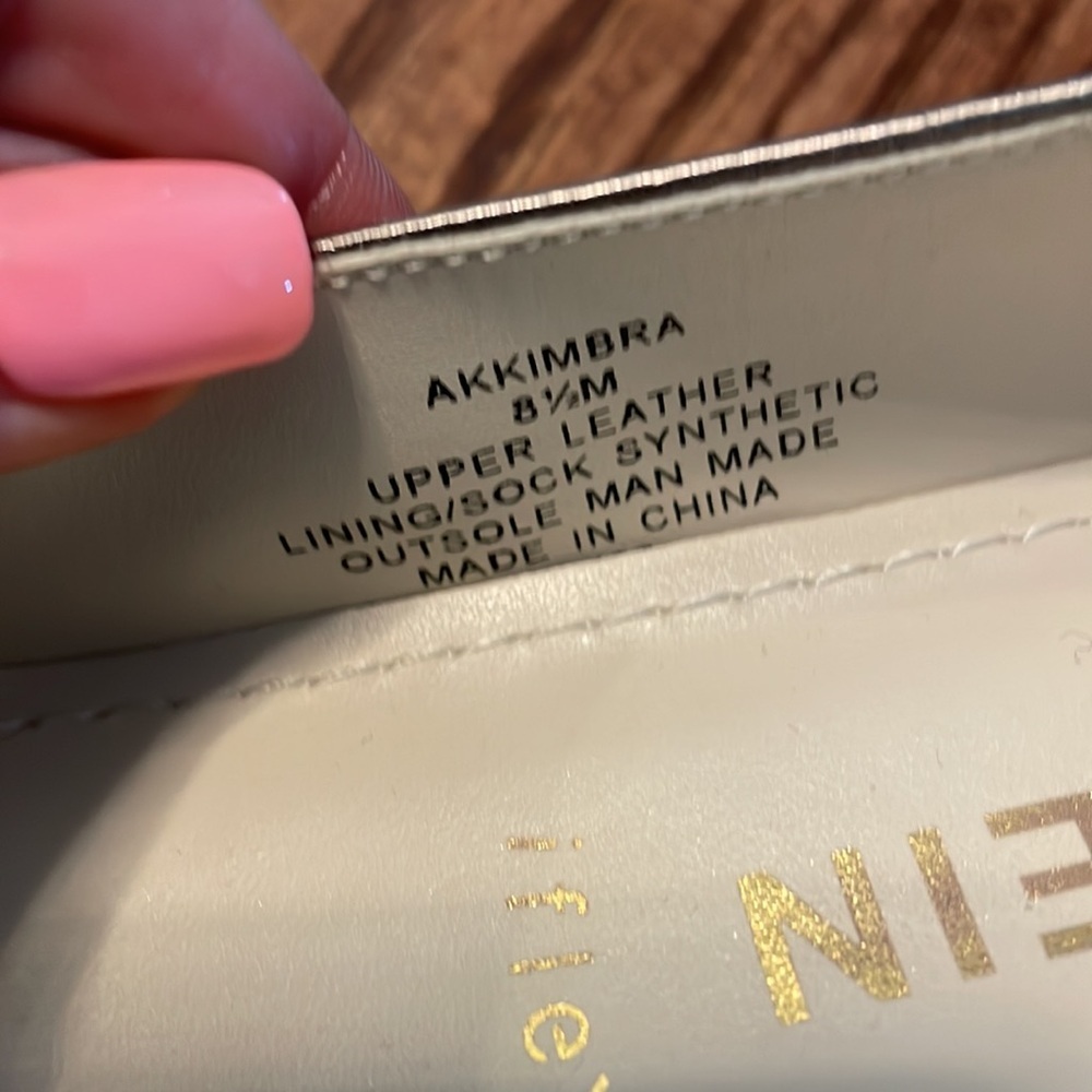 Anne Klein FLEX metallic AKKIMBRE low heel pump genuine leather snake heel 8.5M - Picture 6 of 15